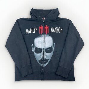 VTG 2003 Marilyn Manson TITNS Golden Age of Grotesque Full Zip Hoodie Read*